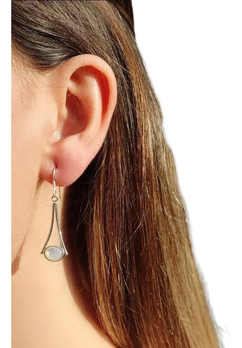 Altri Platería Silver 925 Hook Earrings with Mother of Pearl 0