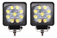 Lux Led Square 9 LED 27W Light Bar Pair Spotlights Ns Jeep 0