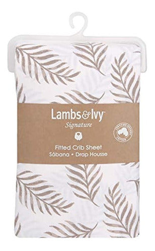 Lambs & Ivy Organic Cotton Adjustable Fitted Sheet with Leaf Print 3