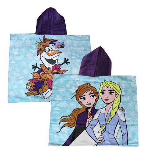 Bata Poncho Para Niños Disney Frozen Con Capucha 0