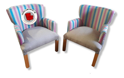 Set of 2 Armchairs with Armrests 9