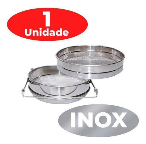 Peneira Em Inox Para Mel Dupla Camada Extensível Apicultura 1