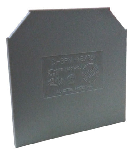 Zoloda D-BPN-16/35 Gray Terminal Cover for Rails - Pack of 15 Units 2