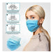 Pack of 50 Disposable Sky Blue Face Masks with Elastic Bands 1