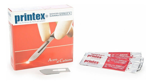 Printex Brand Disposable Scalpel Blades No.15 Box of 100 Units 0
