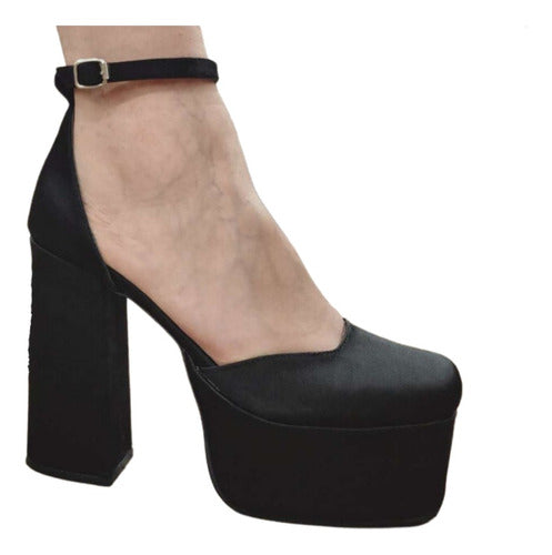 Majuras Calzados Zapatos De Fiesta Punta Cerrada Negro Liso Con Pulsera Mujer 1