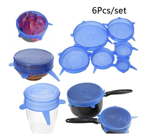 Generic Tapas Reutilizables De Silicona Transparente X 6 Unidades 2