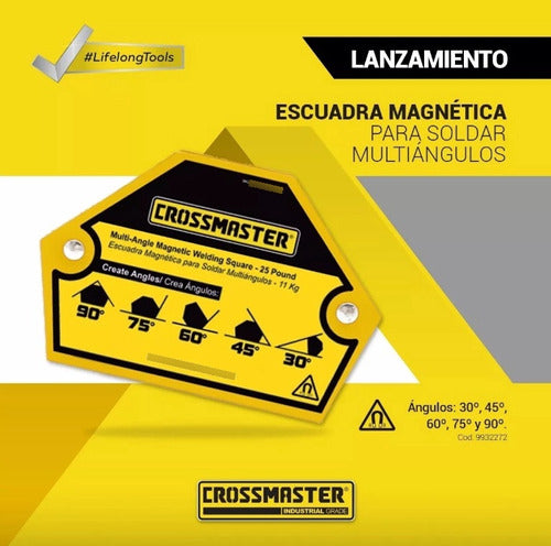 Escuadra Magnética Para Soldar Multiángulos 11kg Crossmaster 1