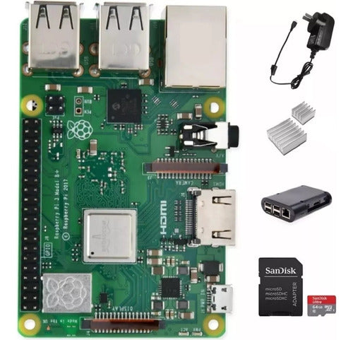 Kit Raspberry Pi 3B+ UK Complete with MicroSD 64GB eMakers 0