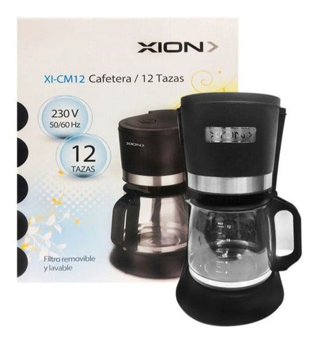 Xion Cafetera 12 Tazas 800w Con Filtro Permanente CM12 0