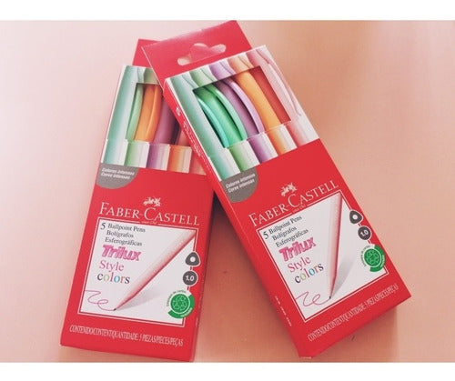 Bolígrafo Lapiceras Pastel Faber Castell Trilux X5 1