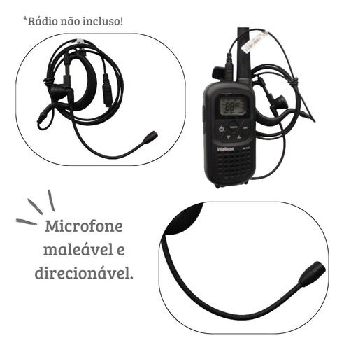 Kit 4 Fones Microfone Vox Rádio Comunicador Intelbras Rc4000 1