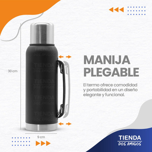 Tienda Dos Amigos 1 Liter Insulated Stainless Steel Thermos with Handle 5