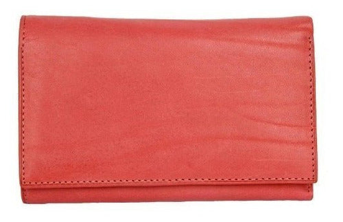 De La Mujer Brillante Orangepink Piel Autentica Cartera 0