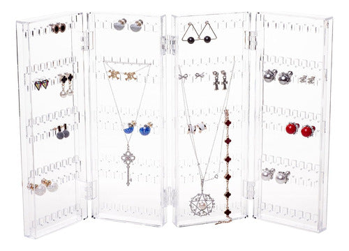 Choice Fun Foldable 4-Panel Jewelry Screen Hanger Organizer Earrings Necklace Chains Display Stands 1