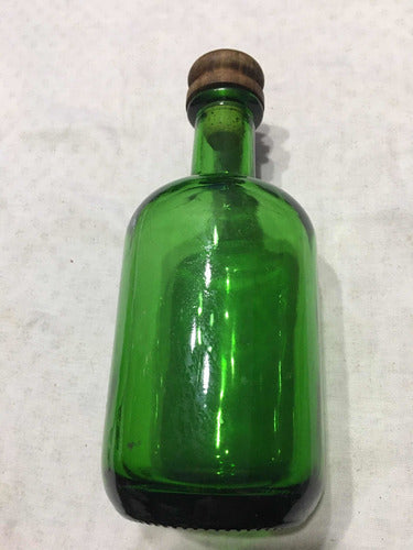 Antiguo Botellón Verde Con Tapón Madera Y Corcho 0