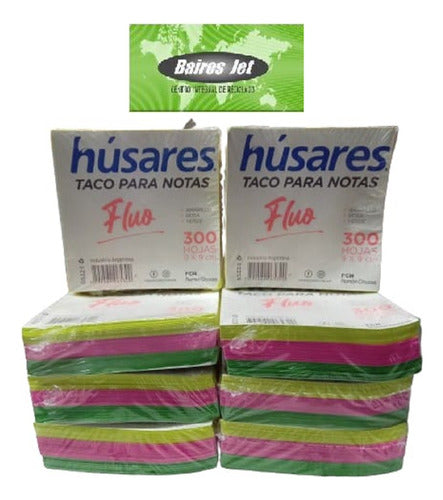 Húsares Multicolor Fluorescent Paper Pad 9x9 cm - 300 Sheets 0