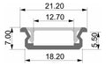 Iluminación Lumi Pack X 5 Perfil Aluminio Acrilico Apto Tira Led 3 Metros 5