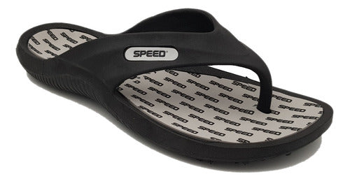 Speed 208 Men's Rubber Flip Flops - Black 0