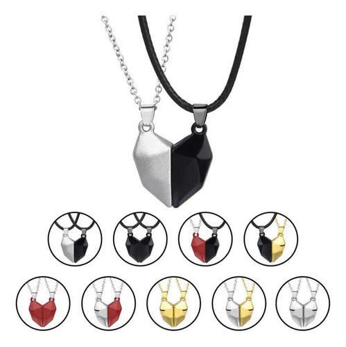 Magnetic Heart Couples Magnetic Necklace Love Jewelry Set Men Women Gift 0