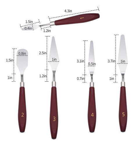 Ruby.Q 5-Piece Stainless Steel Palette Knife Set 2