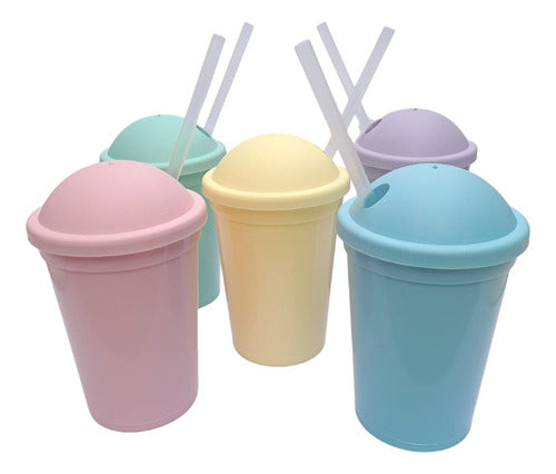 Las Magnolias Plastico Vasos Milkshake Para Personalizar Colores Pastel X30u 0