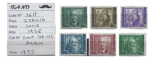 TANO Italia 1938 Series Stamps Set Yvert# 107-112 Aéreos 0