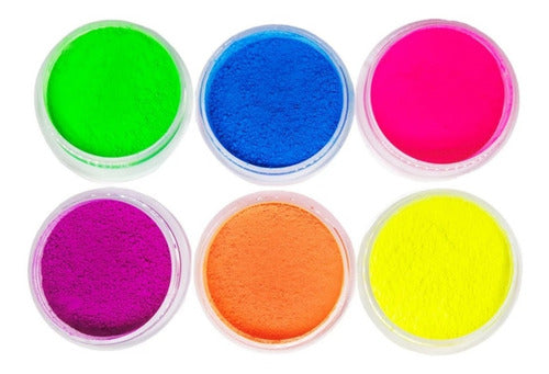 TS Fluorescent Neon Nail Art Powder Pigments Set 0