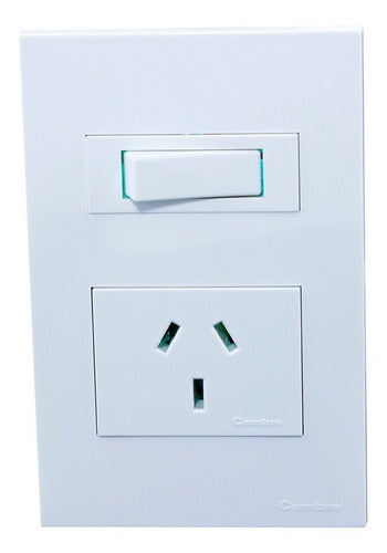 Cambre Light Switch 1 Toggle + 1 Socket 10A Siglo XXI 0