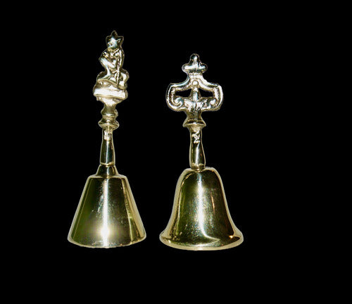 Campana De Bronce Diferentes Mitivos X 2 Lote Cod.1 1