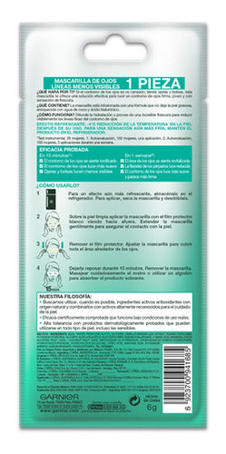 Garnier Skin Active Coconut Eye Fabric Mask 12 Units - Mascarilla En Tela Para Ojos Garnier Skin Active Coco 12U
