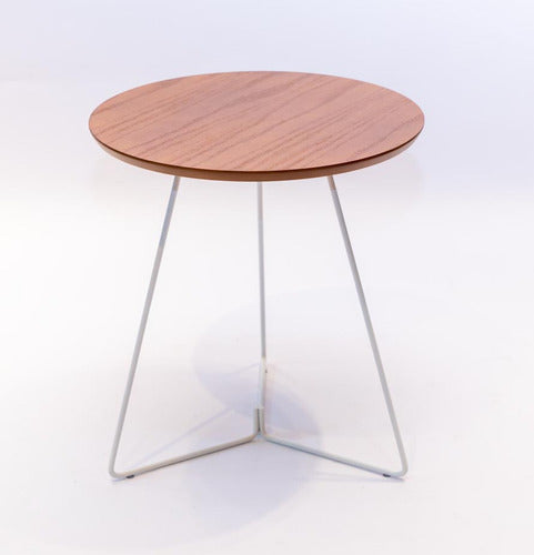 He5233 Side Table - White Legs - Light Oak Top 0