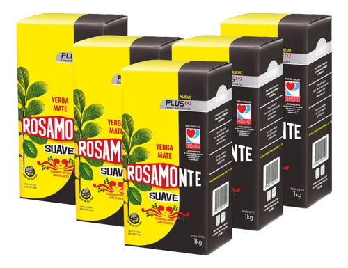 Yerba Rosamonte Suave Plus 1 Kilo X 5 0