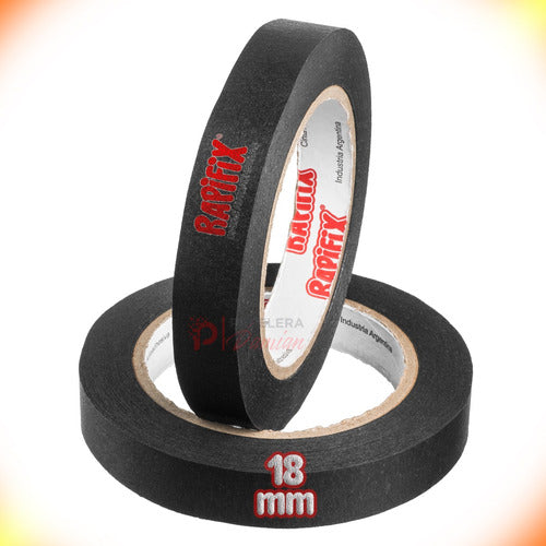 Rapifix Black Paper Tape 18mm X 50mt for Theaters Events Scene 0