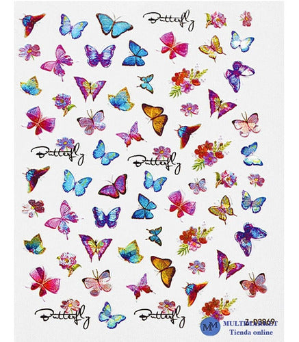 Self-Adhesive Nail Stickers - Butterflies - Nail Art 81