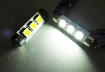 2 X 6418 6411 Canbus Blanco 3 Smd Led Placa Luz Festoon Para 6