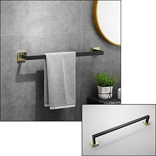 Gudetap Bathroom Accessories Set in Black and Gold 1