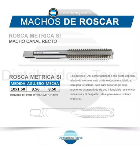 Machos De Roscar - Rosca Metrica 10x1.50 - Ind. Argentina 0