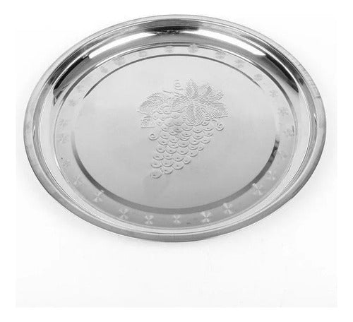 Generic Round Stainless Steel Platter 32cm 0