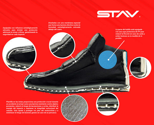 Stav Core Protection High Motorcycle Touring Boots with Closure 2