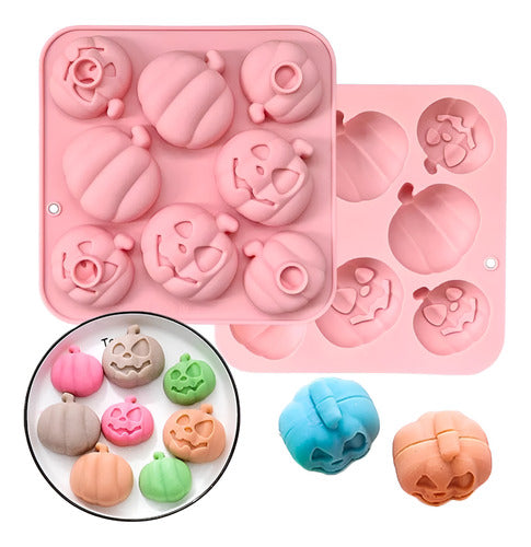 DARUMASHOP Silicone Mold 8 Halloween Pumpkins for Baking and Soap Making 0