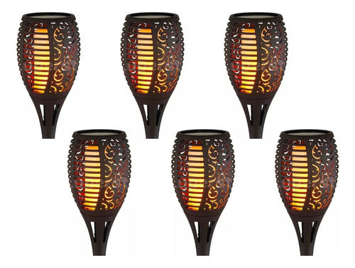 Luperstore Estaca Led Set X6 Solar Jardin Parque Exterior Efecto Llama 0