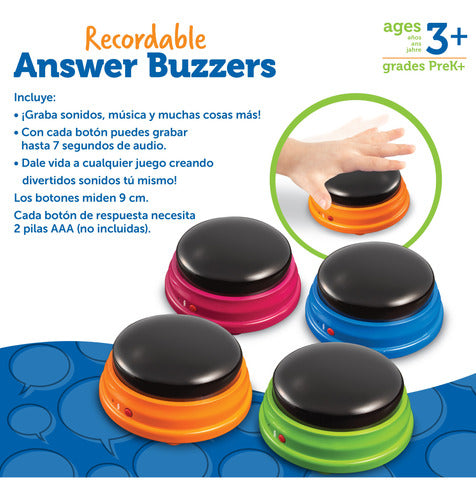 Learning Resources Responders Set of 4 Recordable Buttons 1