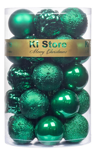 Bolas De Navidad 34 Pcs. De 6cm C/u Color Verde 0