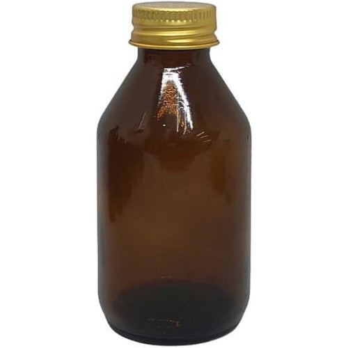Pack of 30 125 mL Amber Glass Bottles with Metal Screw Cap for Syrups 0