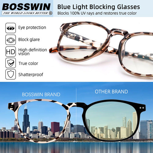 Bosswin Gafas De Bloqueo De Luz Azul Para Mujeres/hombres, P 4