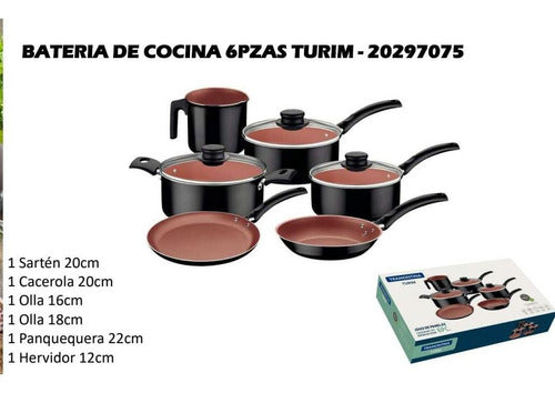 Tramontina Turim 6-Piece Black Cookware Set 1