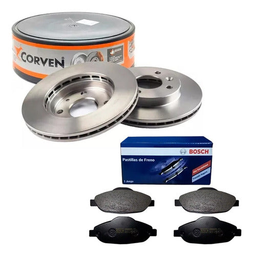 Corven Disc Brake + Bosch Brake Pads for Peugeot 308 / 408 0