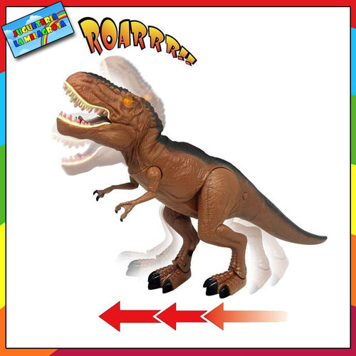 Dinosaurio T-rex Jurassic Juguete Camina Mueve Cuello Luz 2