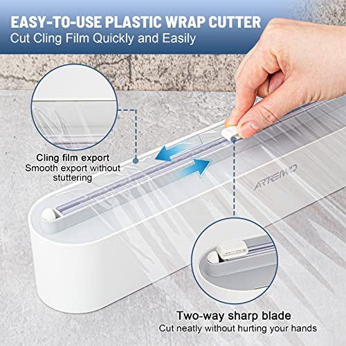 Arteiwo Magnetic Refillable Plastic Wrap Dispenser with Cutter 1
